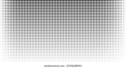 Halftone gradient. Dotted gradient, smooth dots spraying and halftones dot background seamless horizontal geometric pattern vector template set.