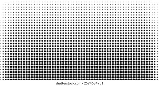 Halftone gradient. Dotted gradient, smooth dots spraying and halftones dot background seamless horizontal geometric pattern vector template set