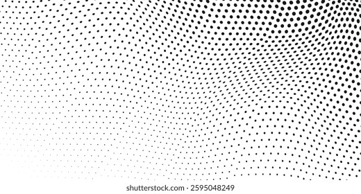 Halftone gradient. Dotted gradient, smooth dots spraying and halftones dot background seamless horizontal geometric pattern vector template set