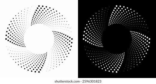 Halftone gradient. Dotted gradient, smooth dots spraying and halftones dot background seamless horizontal geometric pattern vector template set.