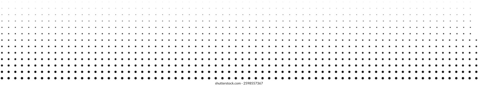 Halftone gradient. Dotted gradient, smooth dots spraying and halftones dot background seamless horizontal geometric pattern vector template set