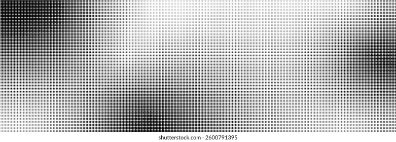 Halftone gradient. Dotted gradient, smooth dots spraying and halftones dot background seamless horizontal geometric pattern vector template set.	
