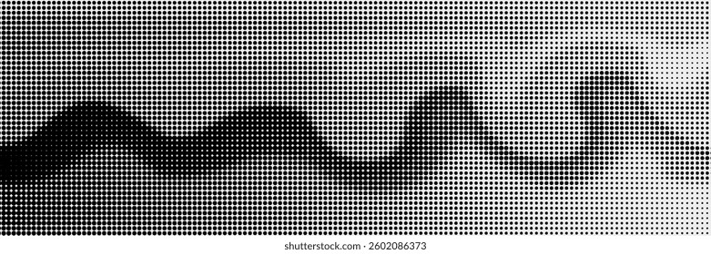 Halftone gradient. Dotted gradient, smooth dots spraying and halftones dot background seamless horizontal geometric pattern vector template set