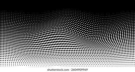 Halftone gradient. Dotted gradient, smooth dots spraying and halftones dot background seamless horizontal geometric pattern vector template set. dots vector