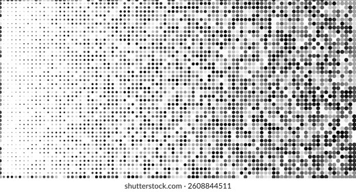 Halftone gradient. Dotted gradient, smooth dots spraying and halftones dot background seamless horizontal geometric pattern vector template set. dots vector