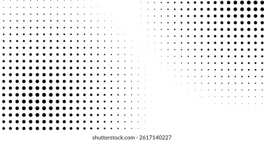 Halftone gradient. Dotted gradient, smooth dots spraying and halftones dot background seamless horizontal geometric pattern vector template set. modern vector ilustration	