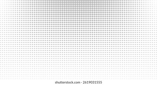 Halftone gradient. Dotted gradient, smooth dots spraying and halftones dot background seamless horizontal geometric pattern vector template set