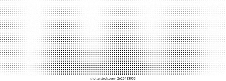 Halftone gradient. Dotted gradient, smooth dots spraying and halftones dot background seamless horizontal geometric pattern vector template set.	