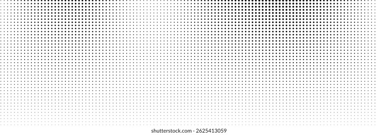 Halftone gradient. Dotted gradient, smooth dots spraying and halftones dot background seamless horizontal geometric pattern vector template set.	