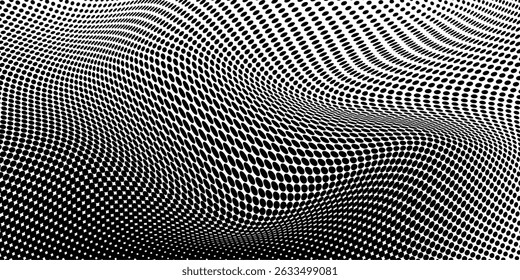 Halftone gradient. Dotted gradient, smooth dots spraying and halftones dot background seamless horizontal geometric pattern vector template set.	