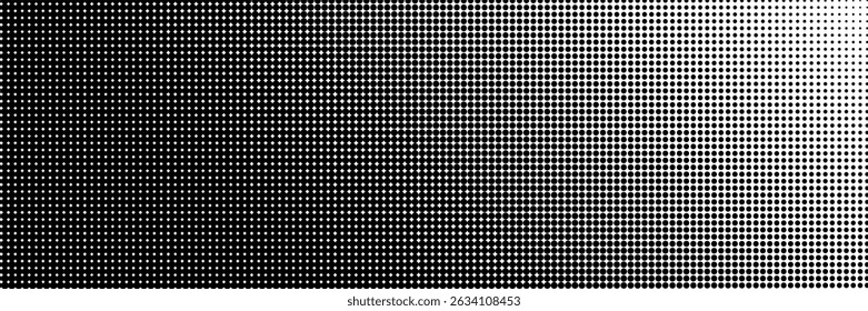 Halftone gradient. Dotted gradient, smooth dots spraying and halftones dot background seamless horizontal geometric pattern vector template set
