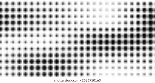 Halftone gradient. Dotted gradient, smooth dots spraying and halftones dot background seamless horizontal geometric pattern vector template set.	