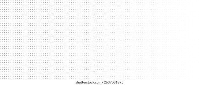 Halftone gradient. Dotted gradient, smooth dots spraying and halftones dot background seamless horizontal geometric pattern vector template set.	