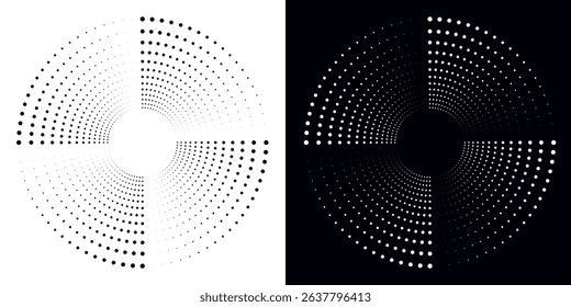 Halftone gradient. Dotted gradient, smooth dots spraying and halftones dot background seamless horizontal geometric pattern vector template set.