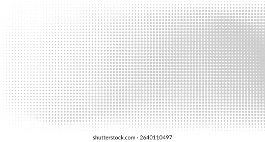 Halftone gradient. Dotted gradient, smooth dots spraying and halftones dot background seamless horizontal geometric pattern vector template set eps 10	