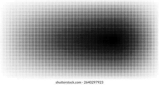 Halftone gradient. Dotted gradient, smooth dots spraying and halftones dot background seamless horizontal geometric pattern vector template set