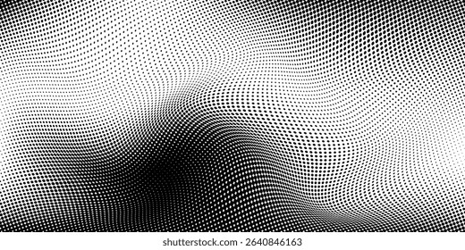 Halftone gradient. Dotted gradient, smooth dots spraying and halftones dot background seamless horizontal geometric pattern vector template set.	