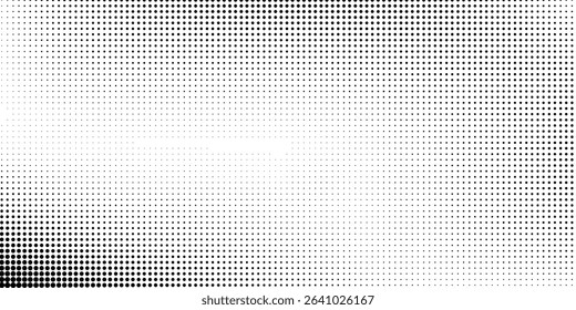 Halftone gradient. Dotted gradient, smooth dots spraying and halftones dot background seamless horizontal geometric pattern vector template set