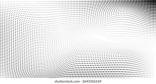 Halftone gradient. Dotted gradient, smooth dots spraying and halftones dot background seamless horizontal geometric pattern vector template set