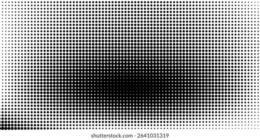 Halftone gradient. Dotted gradient, smooth dots spraying and halftones dot background seamless horizontal geometric pattern vector template set.	
