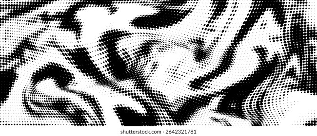 Halftone gradient. Dotted gradient, smooth dots spraying and halftones dot background seamless horizontal geometric pattern vector template set