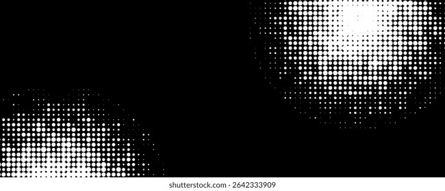 Gradiente de meio-tom. Gradiente pontilhado, borrifada de pontos suaves e conjunto de modelos de vetor de padrão geométrico horizontal sem emenda de fundo de pontos de meio-tom.	
