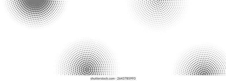 Halftone gradient. Dotted gradient, smooth dots spraying and halftones dot background seamless horizontal geometric pattern vector template set. modern vector ilustration	