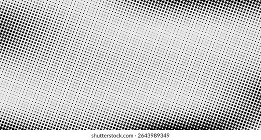 Halftone gradient. Dotted gradient, smooth dots spraying and halftones dot background seamless horizontal geometric pattern vector template set