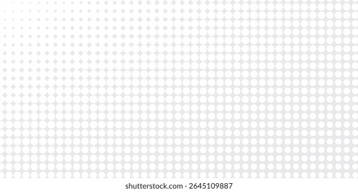 Halftone gradient. Dotted gradient, smooth dots spraying and halftones dot background seamless horizontal geometric pattern vector template set. dots eps 10	