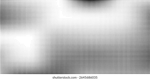 Halftone gradient. Dotted gradient, smooth dots spraying and halftones dot background seamless horizontal geometric pattern vector template set.