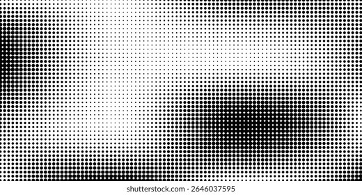 Halftone gradient. Dotted gradient, smooth dots spraying and halftones dot background seamless horizontal geometric pattern vector template set. modern vector ilustration	
