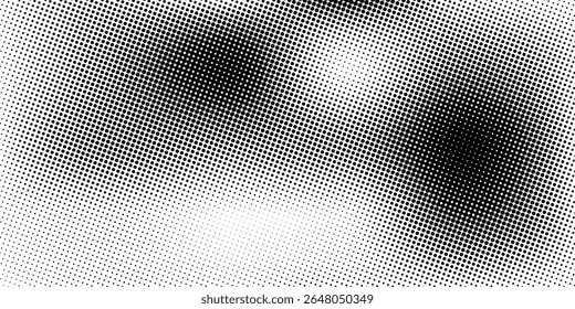 Halftone gradient. Dotted gradient, smooth dots spraying and halftones dot background seamless horizontal geometric pattern vector template set