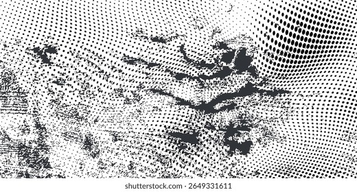 Halftone gradient. Dotted gradient, smooth dots spraying and halftones dot background seamless horizontal geometric pattern vector template set