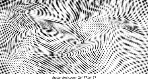 Halftone gradient. Dotted gradient, smooth dots spraying and halftones dot background seamless horizontal geometric pattern vector template set