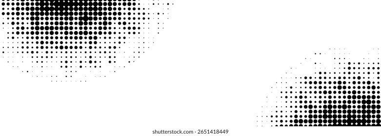 Halftone gradient. Dotted gradient, smooth dots spraying and halftones dot background seamless horizontal geometric pattern vector template set. modern vector ilustration	
