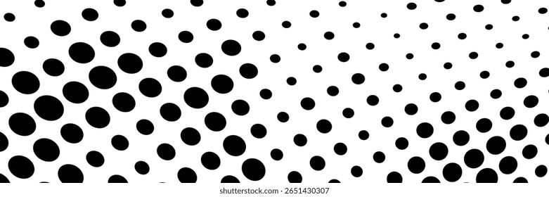 Halftone gradient. Dotted gradient, smooth dots spraying and halftones dot background seamless horizontal geometric pattern vector template set.	

