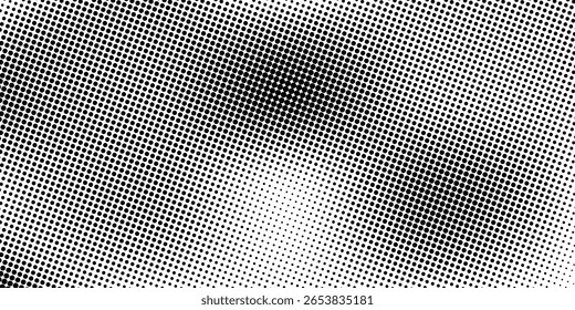 Gradiente de semitono. Gradiente punteado, pulverización de puntos lisos y halftones fondo de puntos sin fisuras patrón geométrico Horizontal conjunto de Plantilla de Vector