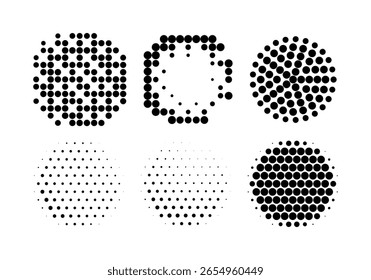 Halftone gradient. Dotted gradient, smooth dots spraying and halftones dot pop art comix pattern