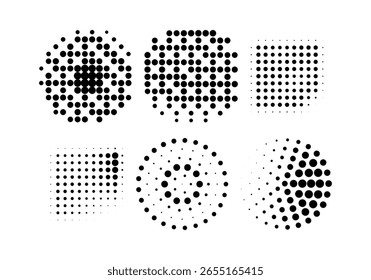 Halftone gradient. Dotted gradient, smooth dots spraying and halftones dot pop art comix pattern