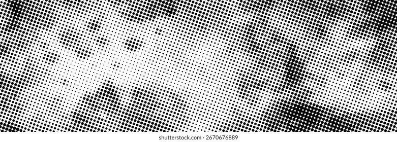 Gradiente de meio-tom. Gradiente pontilhado, borrifada de pontos suaves e fundo de meio-tons conjunto de modelos de vetor de padrão geométrico horizontal sem costura	