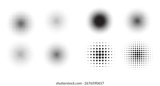Halftone gradient. Dotted gradient, smooth dots spraying and halftones dot background seamless modern arts, vector eps10