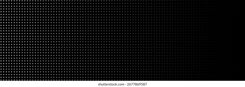 Halftone gradient. Dotted gradient, smooth dots spraying and halftones dot background seamless horizontal geometric pattern vector template set.	
