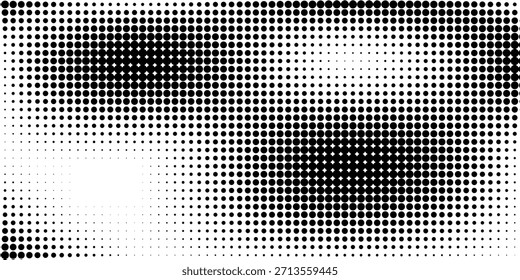 Halftone gradient. Dotted gradient, smooth dots spraying and halftones dot background seamless horizontal geometric pattern vector template set eps 10

