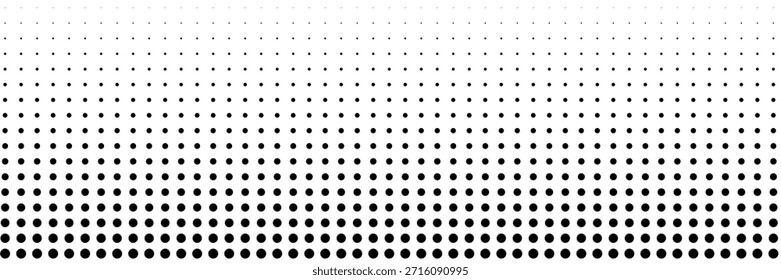 Gradiente de semitono. Gradiente punteado, pulverización de puntos lisos y halftones fondo de puntos sin fisuras patrón geométrico Horizontal conjunto de Plantilla de Vector	