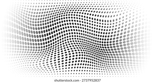 Halftone gradient. Dotted gradient, smooth dots spraying and halftones dot background seamless horizontal geometric pattern vector template set eps 10	
