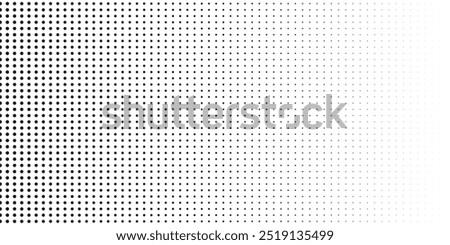 Halftone gradient. Dotted gradient, smooth dots spraying and halftones dot background seamless horizontal geometric pattern vector template set. eps10