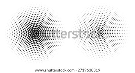 Halftone gradient. Dotted gradient, smooth dots spraying and halftones dot background seamless horizontal geometric pattern vector template set. unique dots modern circles	
