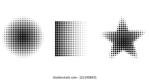 Halftone gradient effect vector set