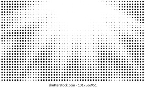 Halftone gradient explosion pattern. Abstract halftone vector dots background. Fireworks dots pattern. Pop Art, Comic small dots. Star rays halftone poster. Shine, sun rays. Outer space, sunrise rays
