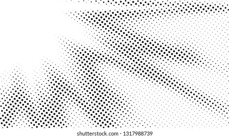 Halftone gradient explosion pattern. Abstract halftone vector dots background. Fireworks dots pattern. Pop Art, Comic small dots. Star rays halftone poster. Shine, sun rays. Outer space, sunrise rays